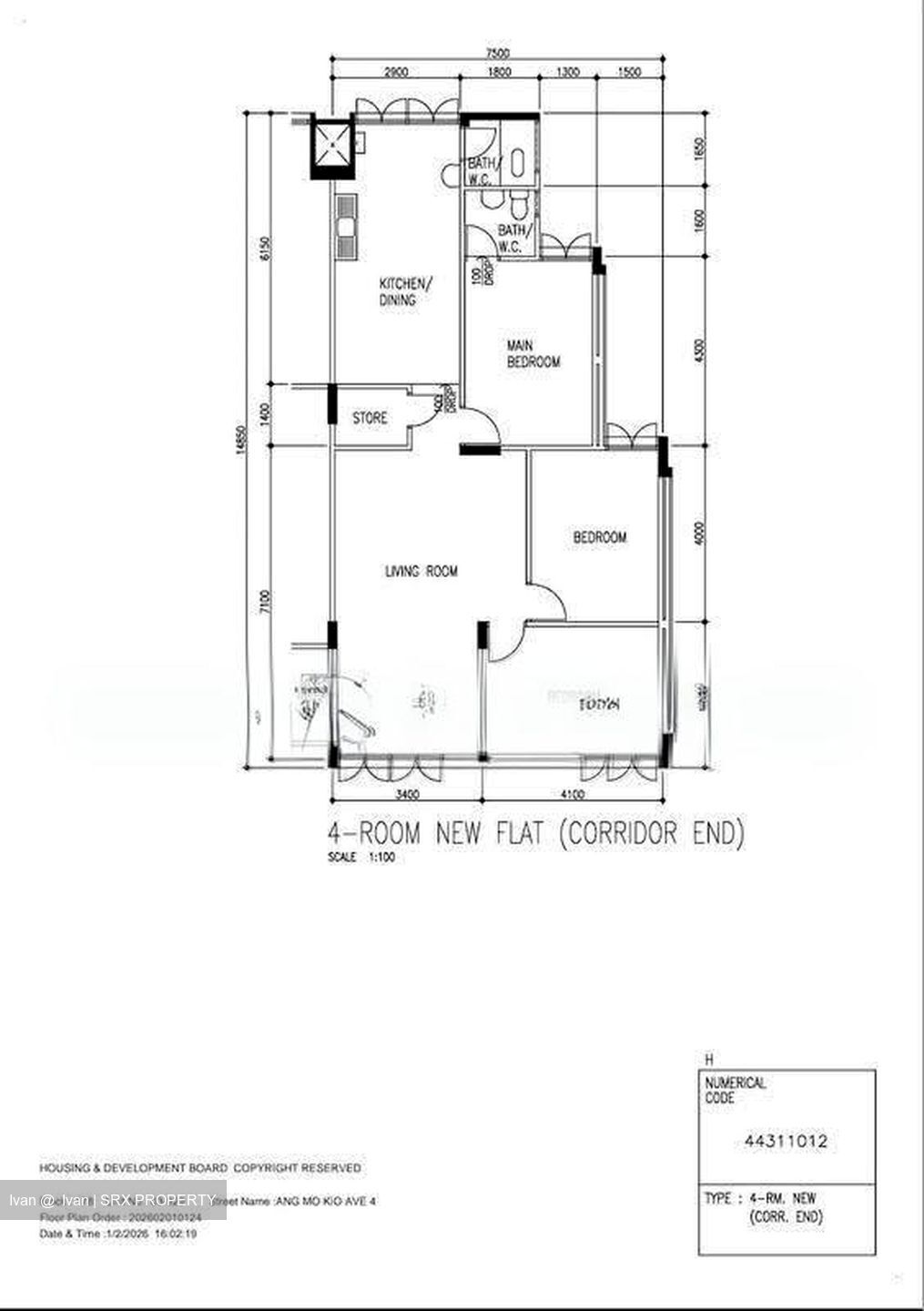Blk 178 KEBUN BARU LINK 2 (Ang Mo Kio), HDB 4 Rooms #622833311